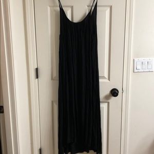 Black spaghetti strap summer maxi dress
